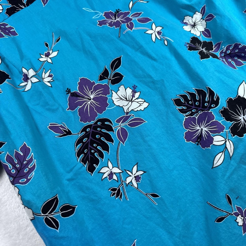 Made in Hawaii Shirt Mens Large Blue Aloha Hawaiian Floral Button Front USA - Picture 3 of 7